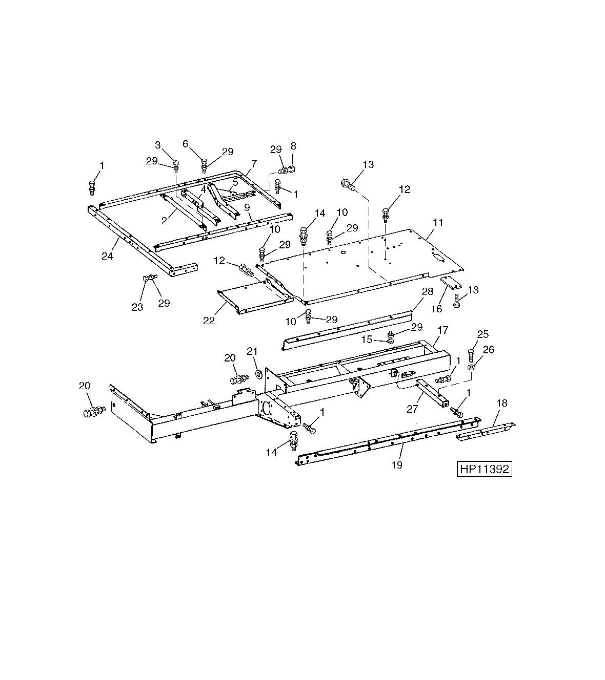 ENGINE AND OPERATOR'S PLATFORM ANGLES AND SUPPORTS ( - 101300)