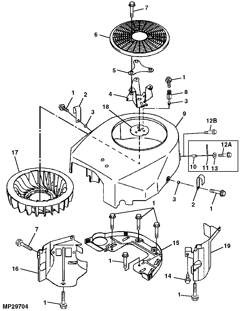 Flywheel Screen, Fan Housing and Engine Shrouds