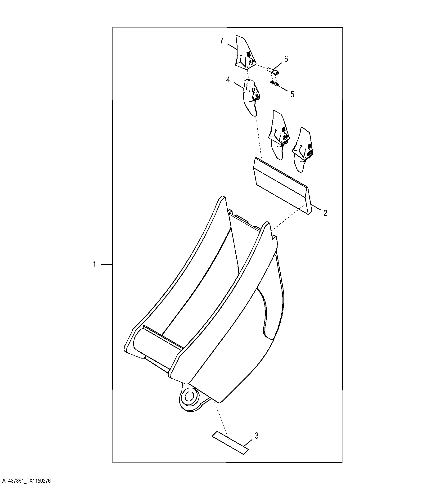 Heavy Duty Coupler Bucket with TK Teeth 30.48 cm (12.00 in) 0.093 m³ (3.3 ft³)