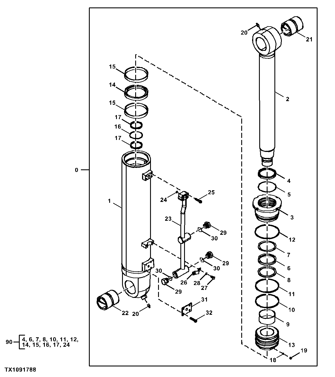 Counterweight Removal Device Cylinder Components