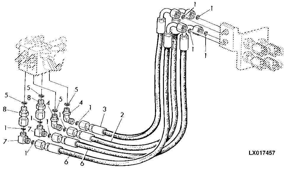 OIL LINES FOR QUICK COUPLERS (FRONT LOADER)