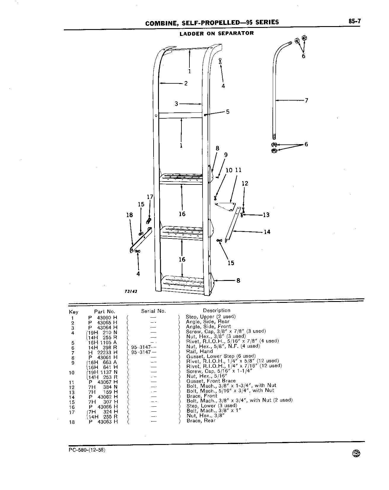 Separator Front, Top and Side Sheets, and Ladder (Continued)