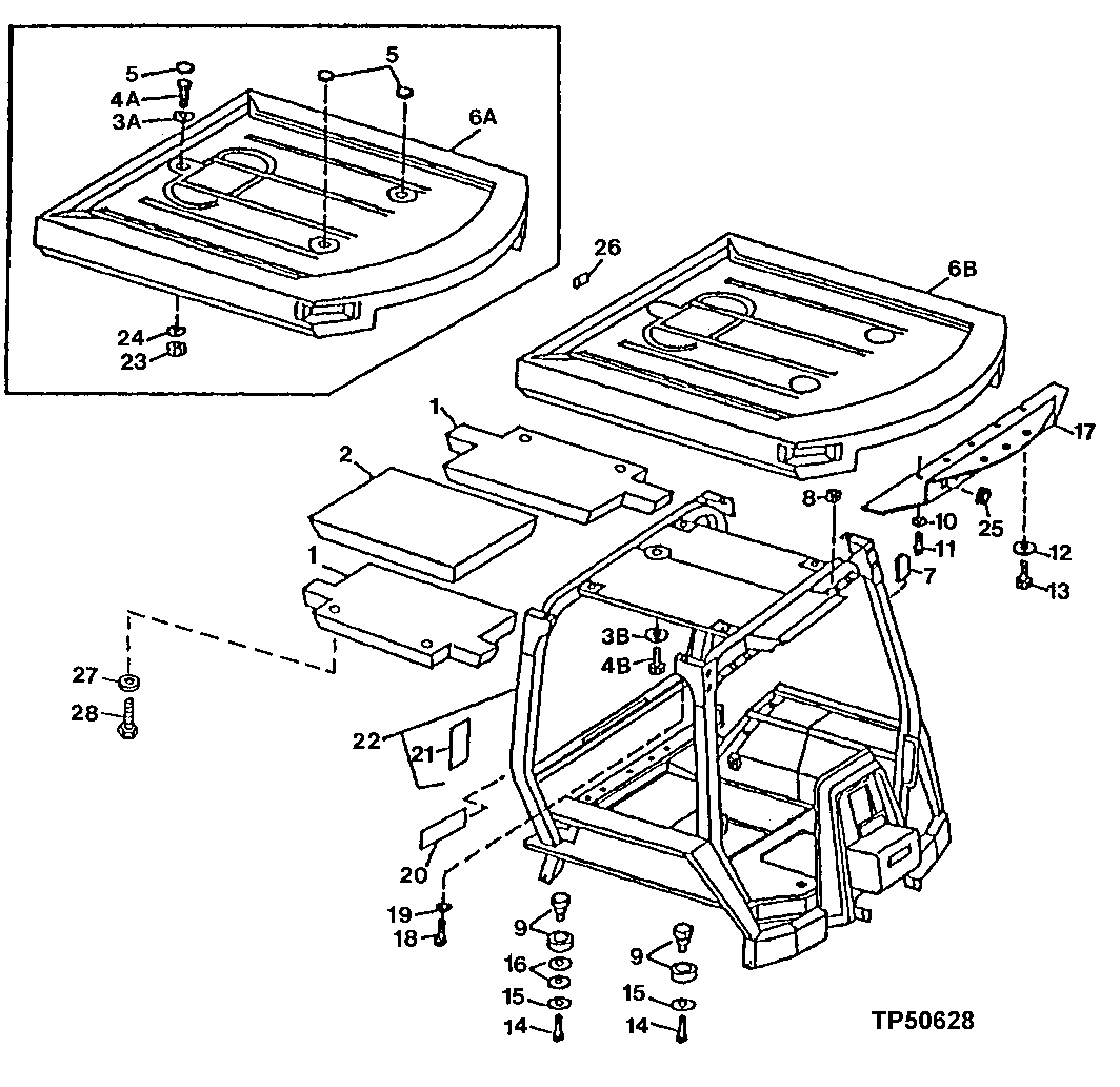ROPS FRAME ROPS MOUNTING ISOLATORS AND ROPS ROOF