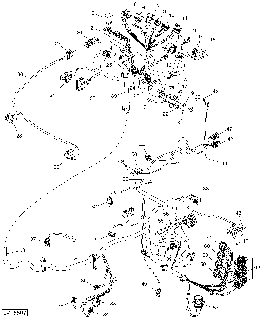 WIRING HARNESS (REAR) (POWRREVERSER™ TRANSMISSION) (STRADDLE MOUNT)