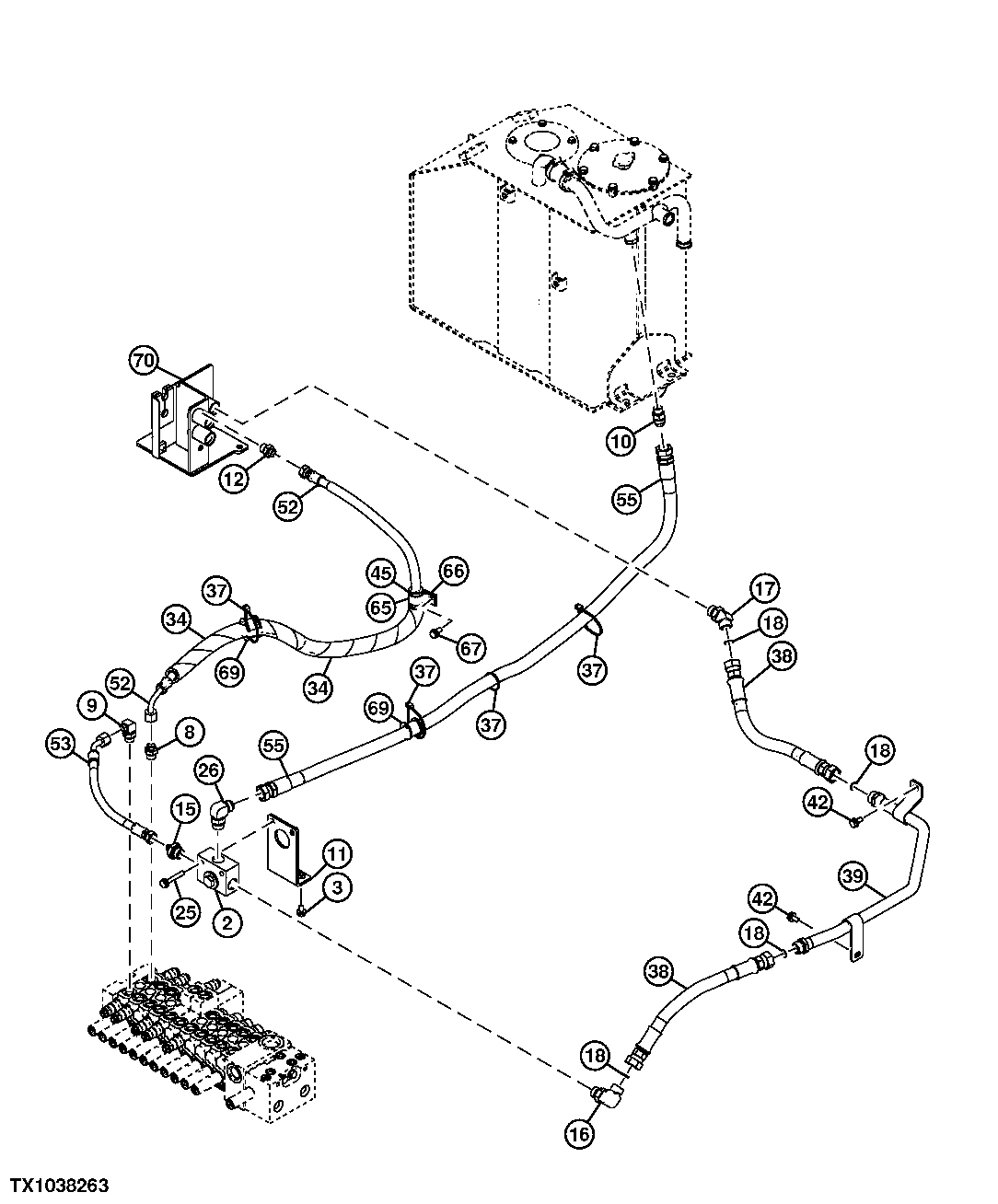Hydraulic Lines (Control Valve To Hydraulic Oil Tank)