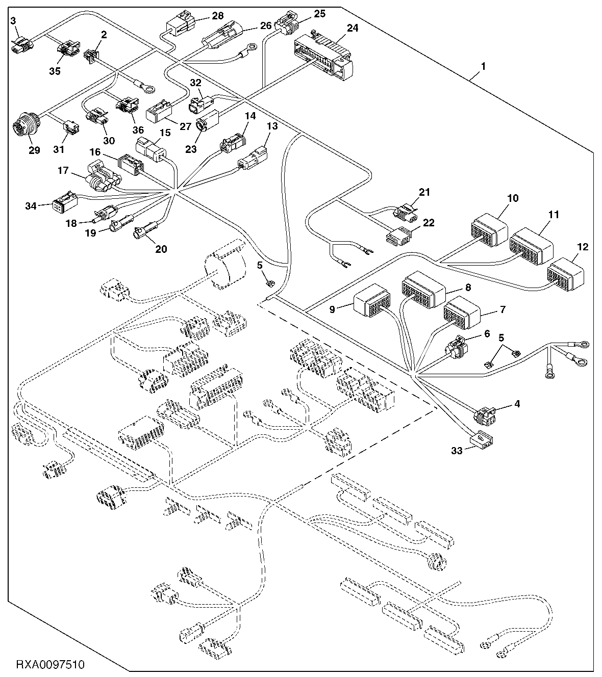CAB WIRING HARNESS CONNECTORS (3/3) (EV) (PQT) (40-50K)