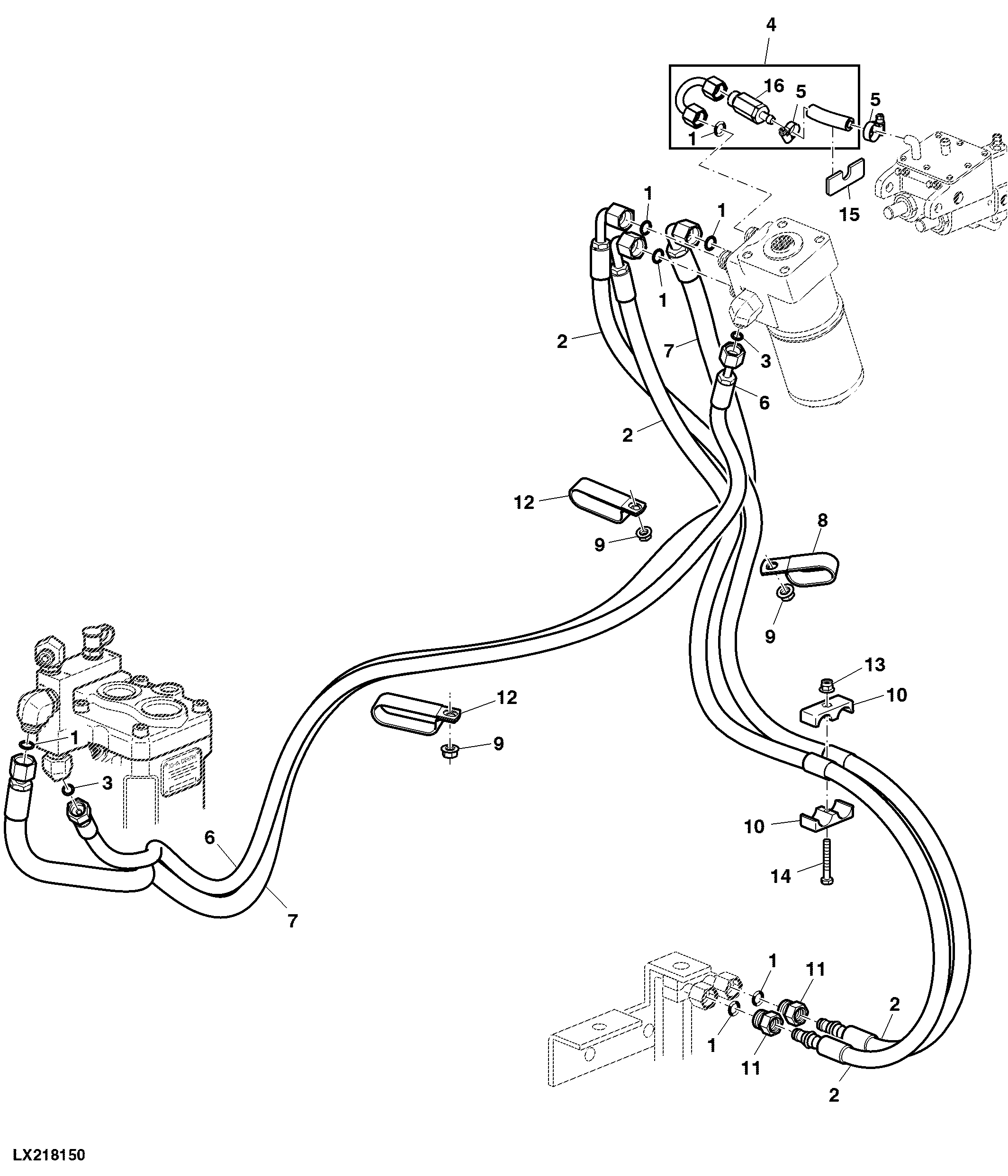 HYDROSTATIC STEERING, OIL LINES (OOS, STANDARD VERSION) HYDRAULIC PUMP 28/45CM3