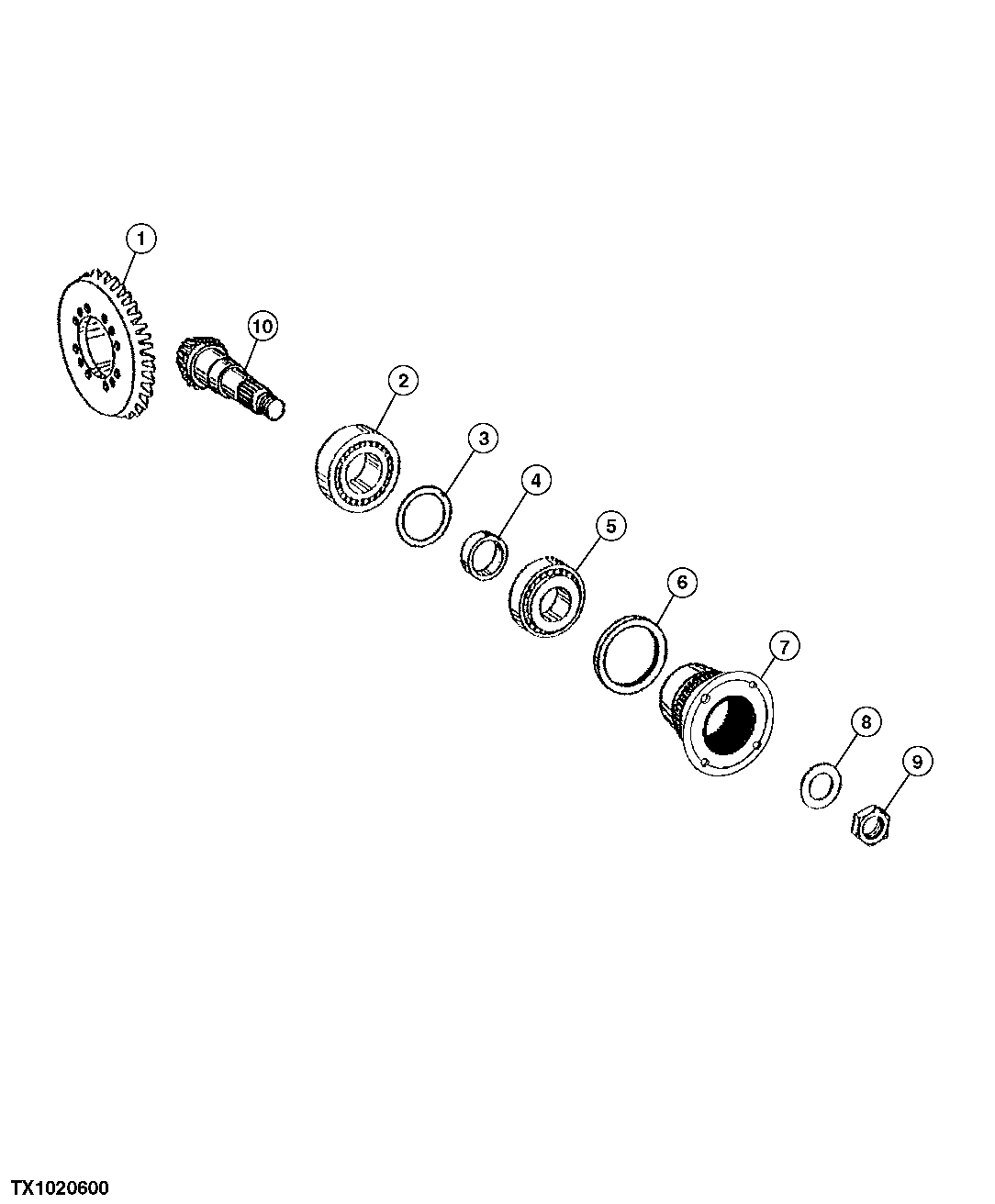Rear Spiral Bevel Input Pinion and Ring Gear Set