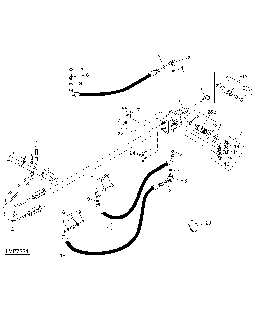 Scv Hydraulic Lines (Mid-Mount Control Valve) (Without Cab)