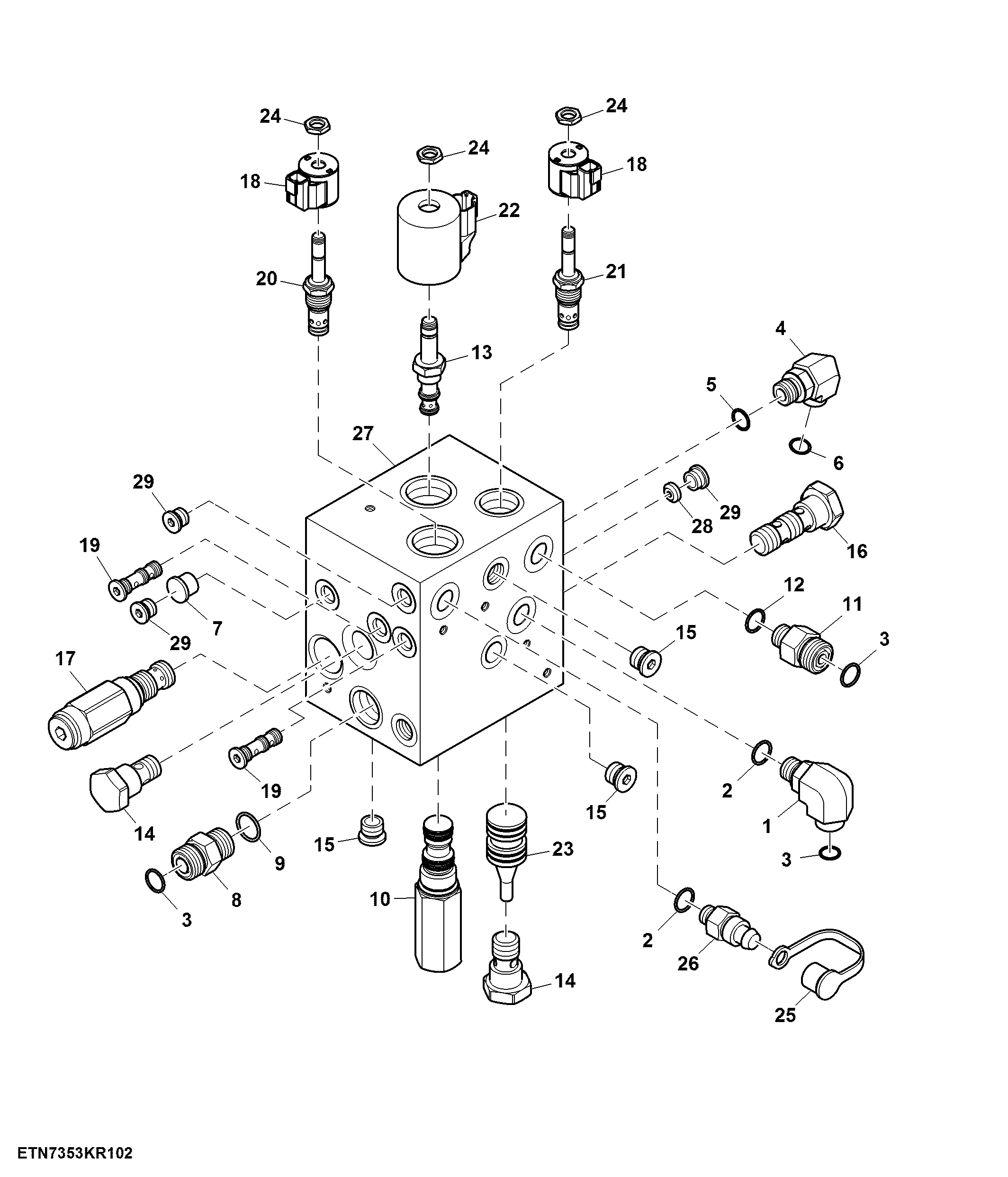 Feeder House Reverser/Reel Drive Flow Control Block