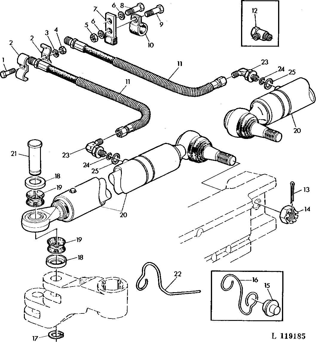 HYDROSTATIC STEERING WITH TWO SINGLE-ACTING CYLINDERS (WIDE AXLE)