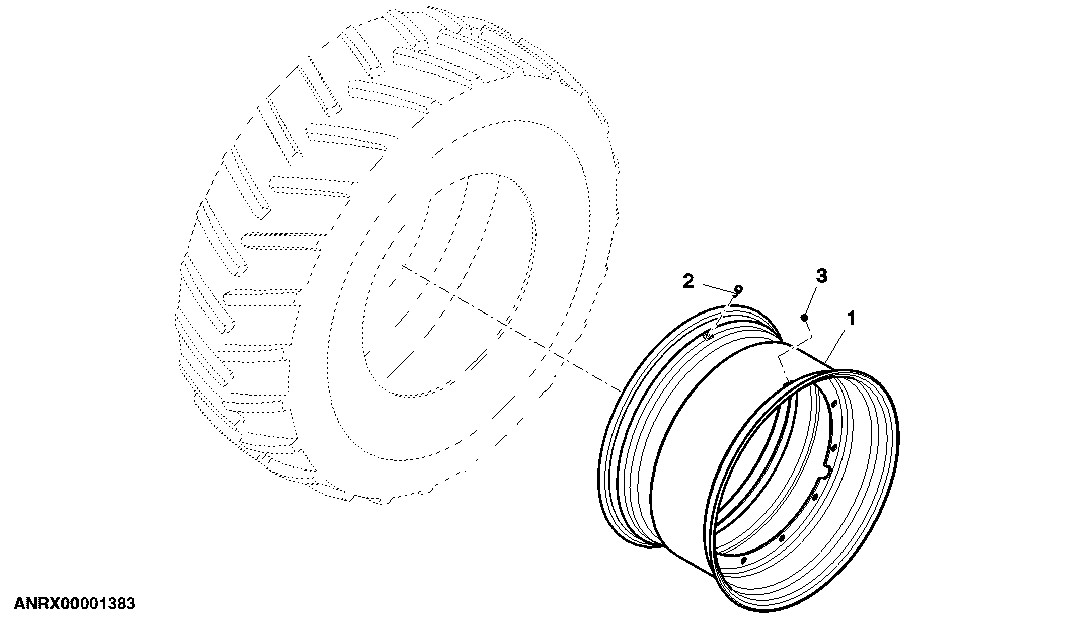 Rear Wheel, 2 Position, Group 47 Tires, LH Illustrated