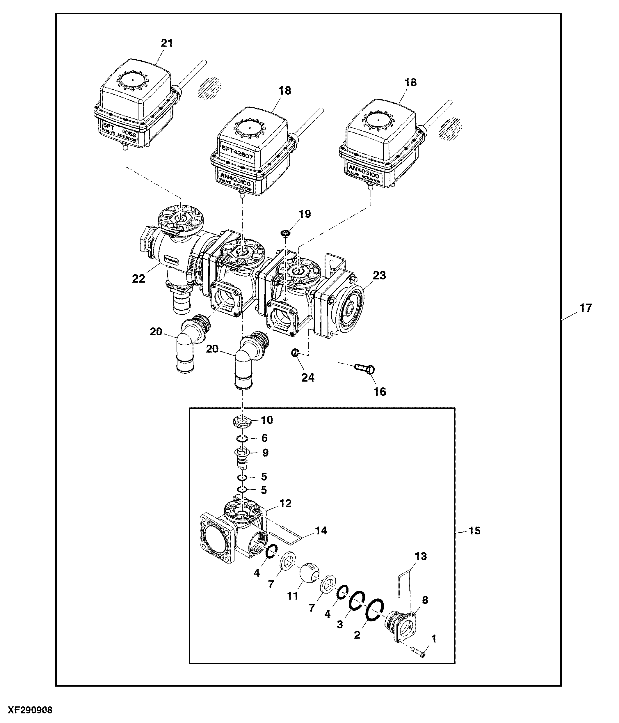 Two Section Machine, Section Valves, 1800 and 2400 GAL