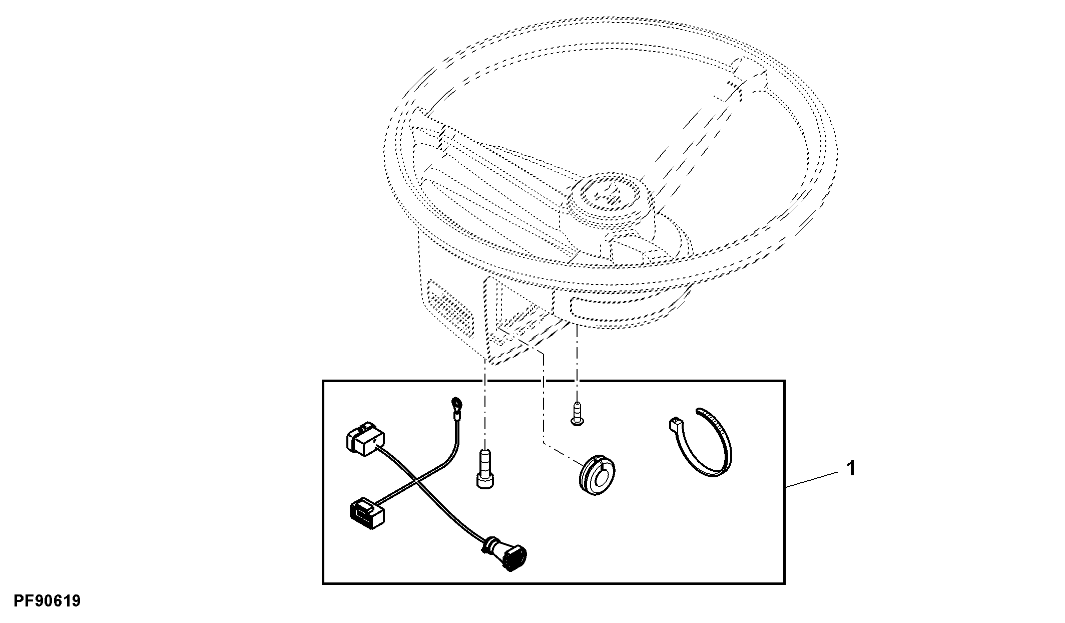 Attachment, Wiring Harness, Steering Column, AutoTrac™ Universal 200