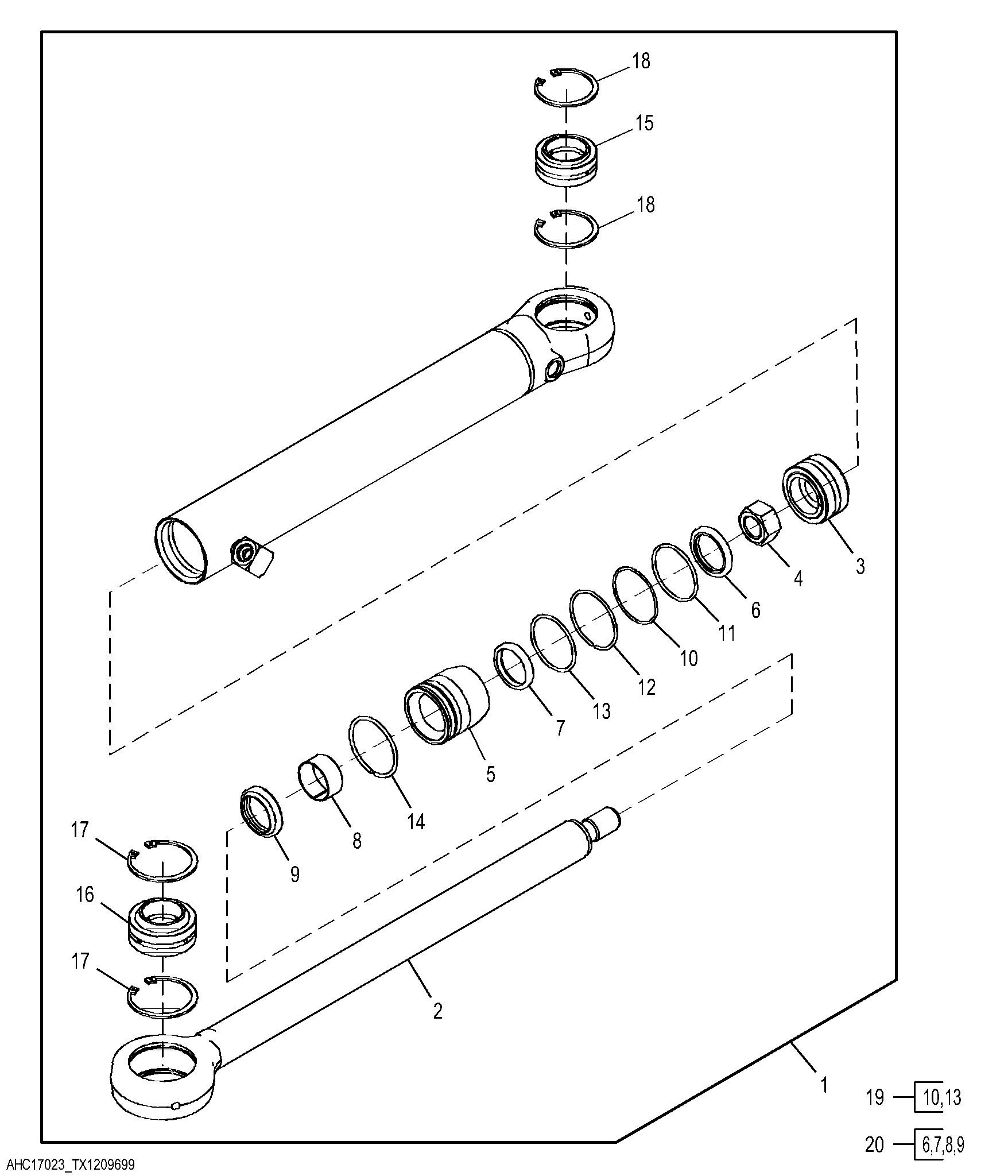 Blade Angle Hydraulic Cylinder Components, Left (291537 - )