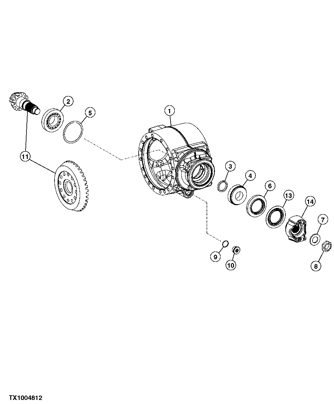 Front Axle Input Housing, Yoke and Spiral Bevel Gear Set (604690 - )
