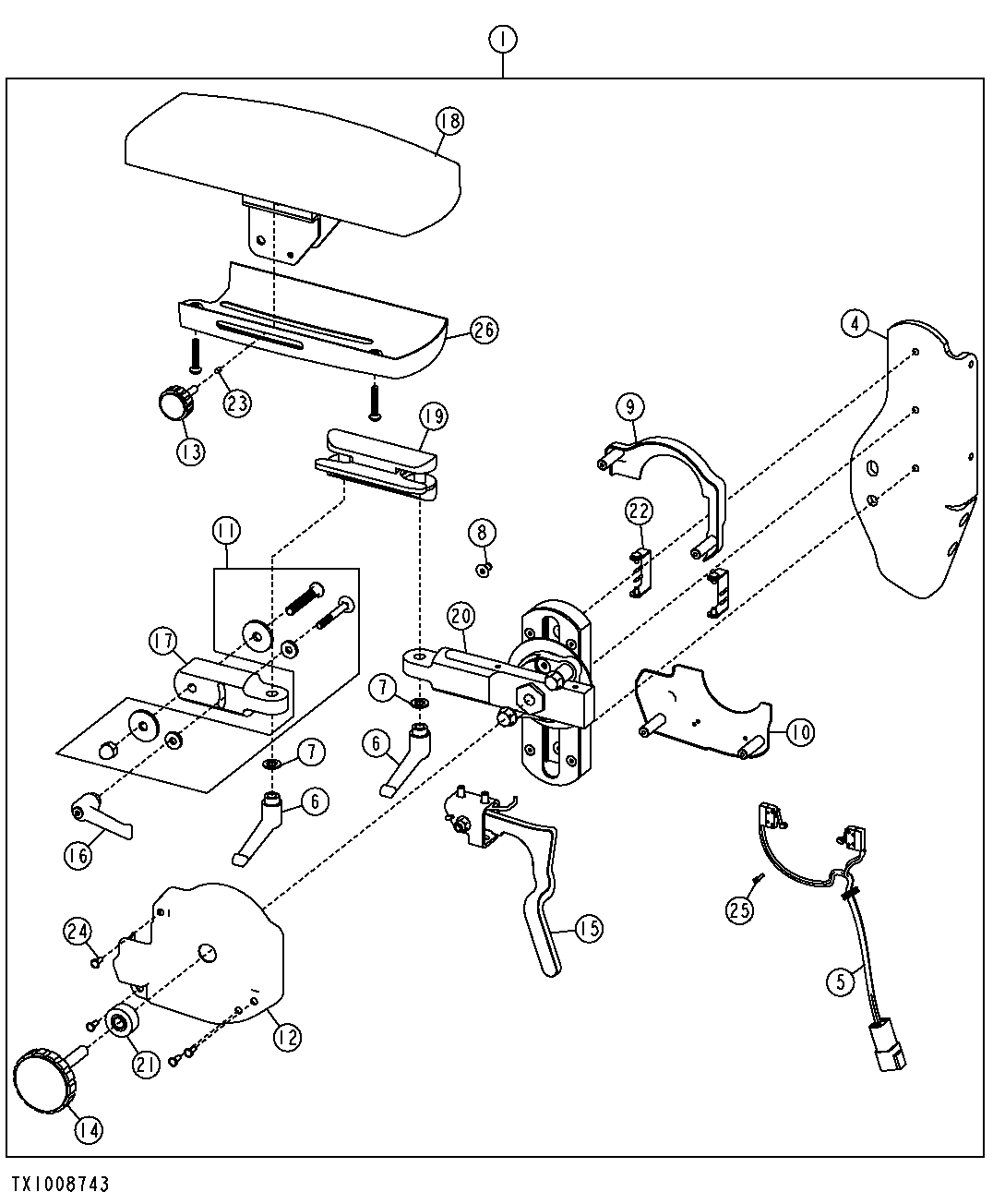 Left Armrest for Joystick Steering ( - 618401)