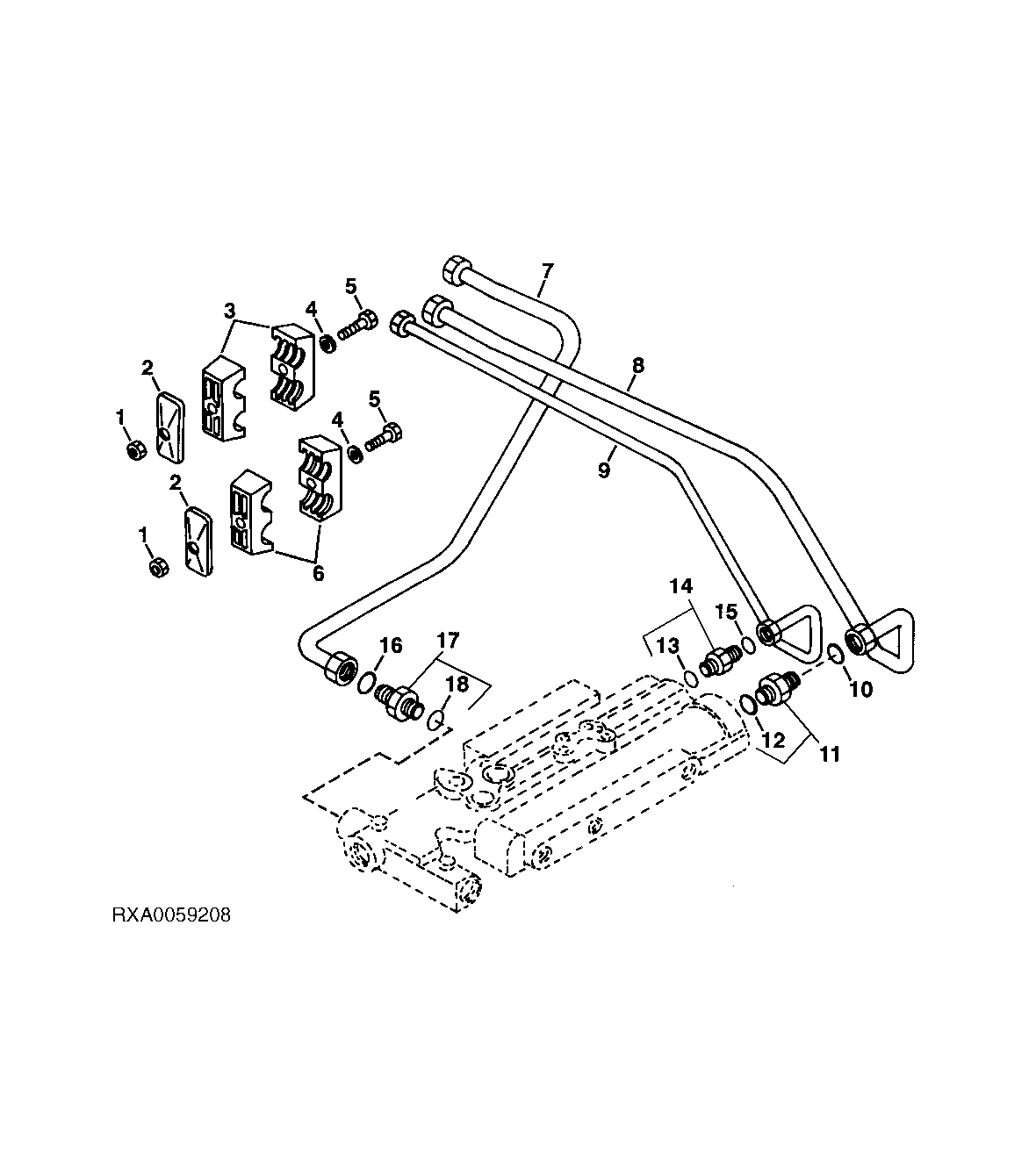 Selective Control Valve Lines (W/ Hitch) ( - 012999)