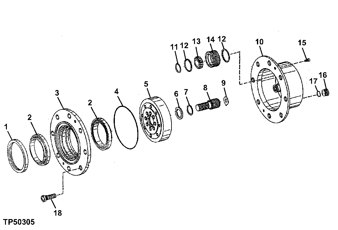 FRONT AND REAR AXLE DRIVE HOUSING, HUB AND RING GEAR