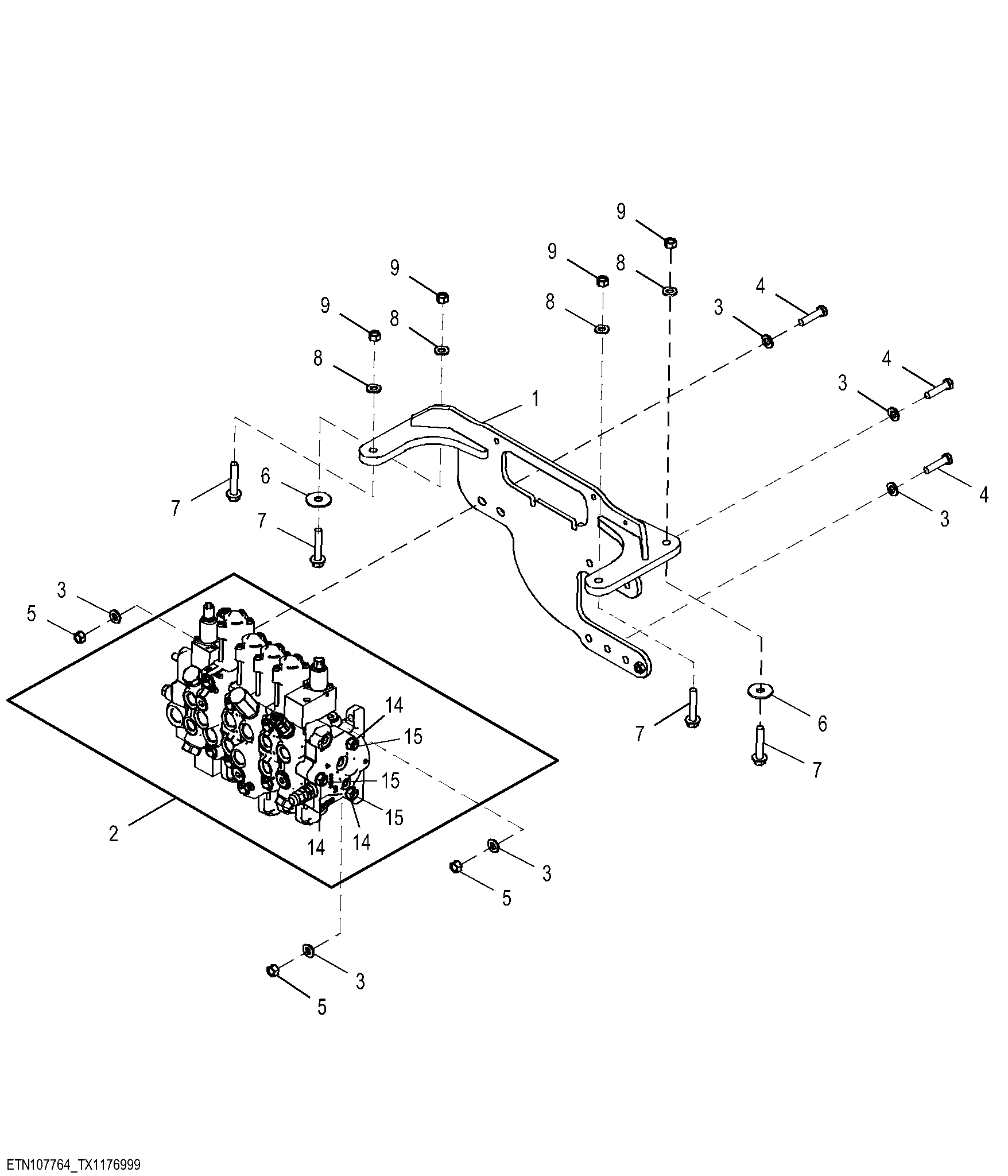 Backhoe Valve, Six Function Pilot with Extension and Select Flow