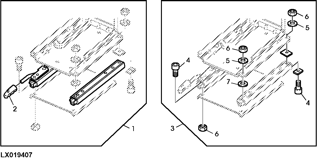 DETENT RAIL, GUIDE RAIL (WITH CAB/ISOLATED OPEN OPERATOR STATION)