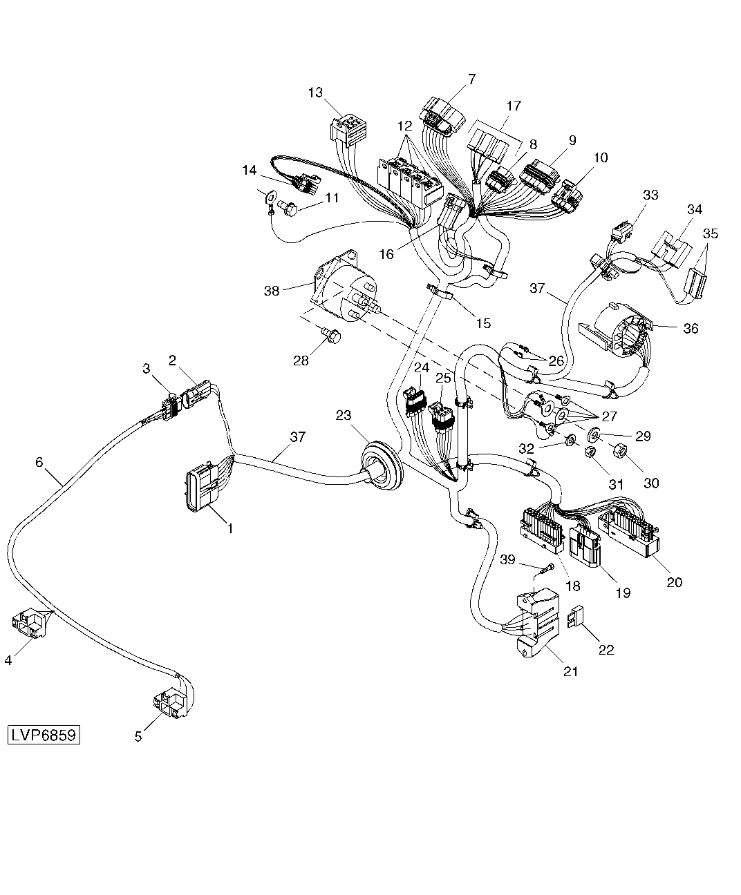 WIRING HARNESS (CONSOLE) (POWRREVERSER™ TRANSMISSION) (ISOLATED OPEN OPERATOR STATION)