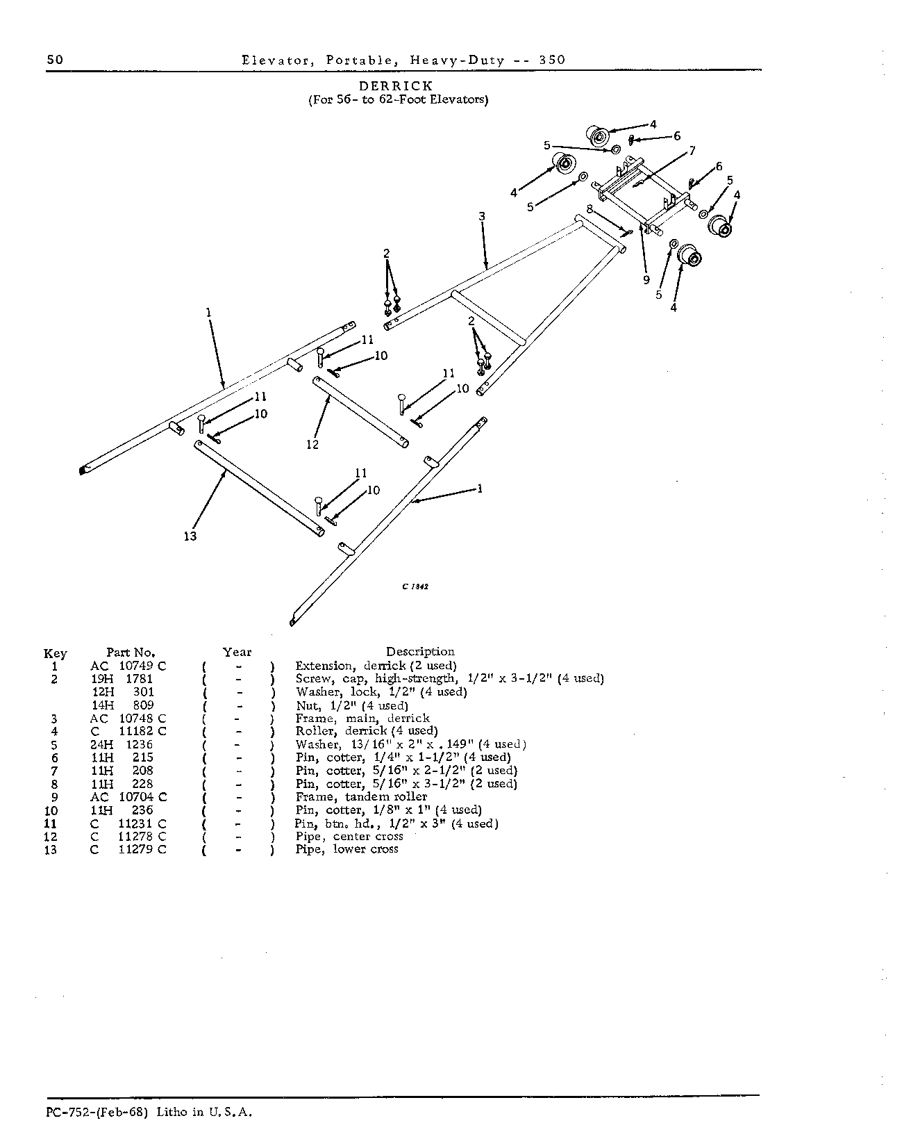 DERRICKS: For 56- to 62-foot Elevators