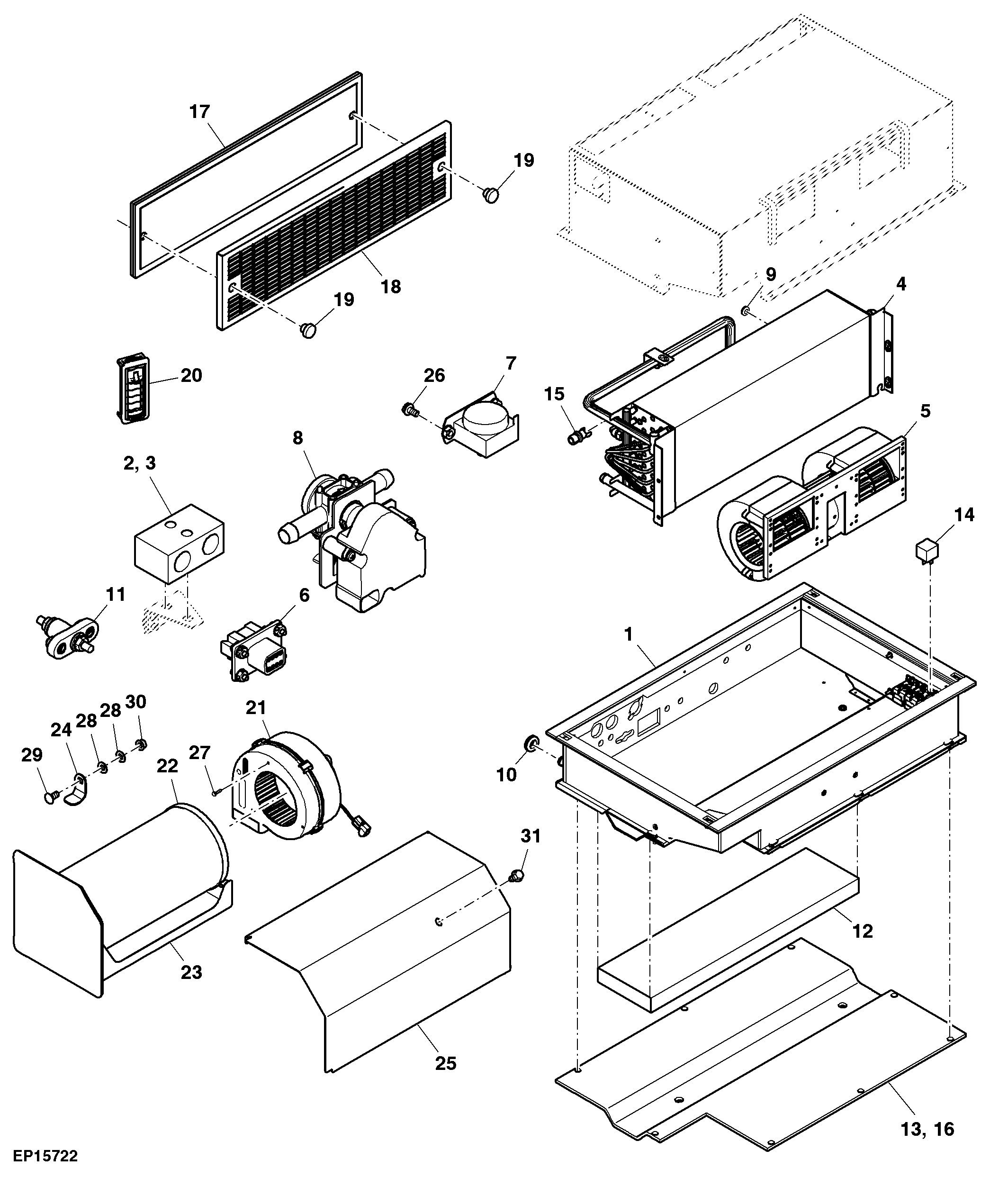 Air Conditioning, Heater and Blower Assembly ( - 410000)