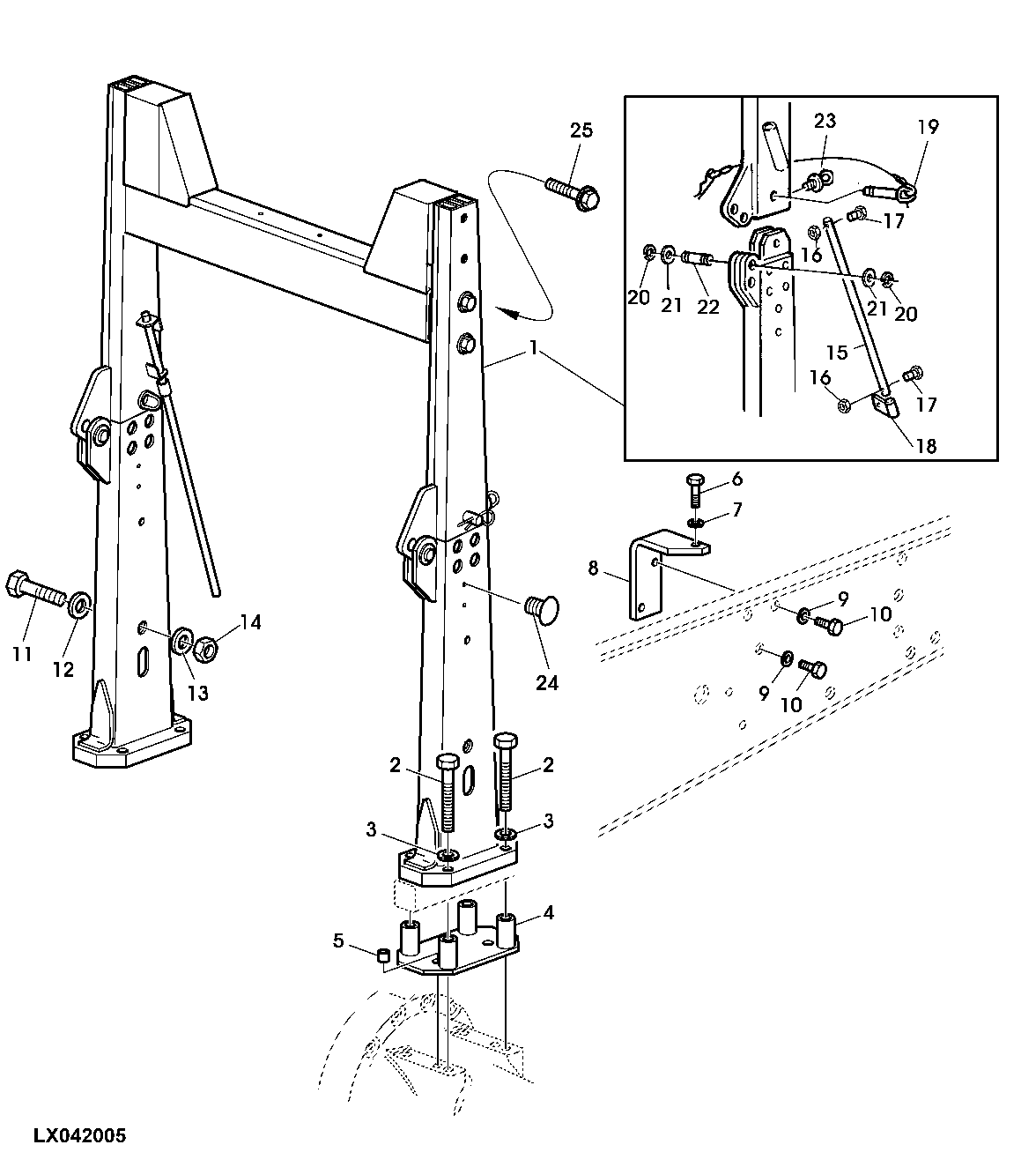 2-POST ROLL GARD, SUSPENSION FOR PLATFORM (LOW PROFILE)