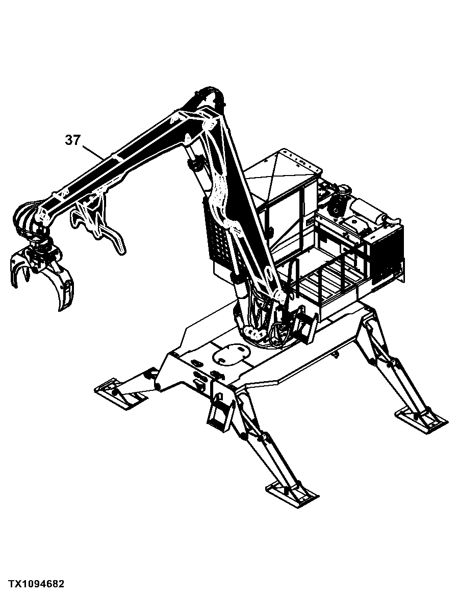 437D Knuckleboom Log Loader (PIN: 1T0437DX_ _C182218- )