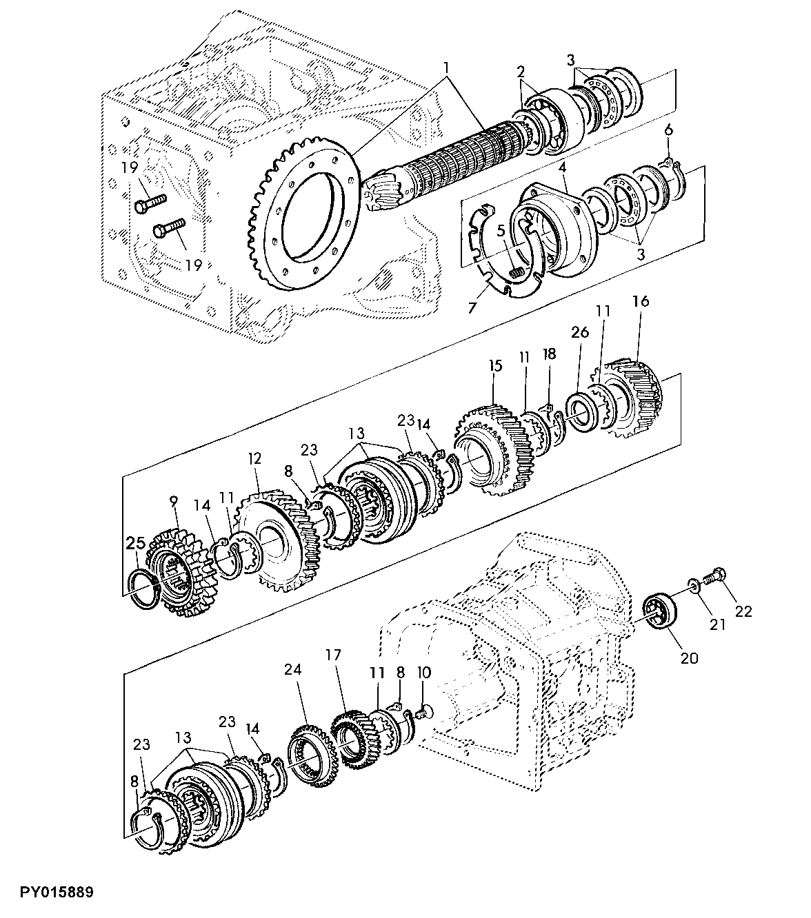 DIFF. DRIVE SHAFT/RING GEAR, 4-RANGE TRANSM. (8/47 GEARING)