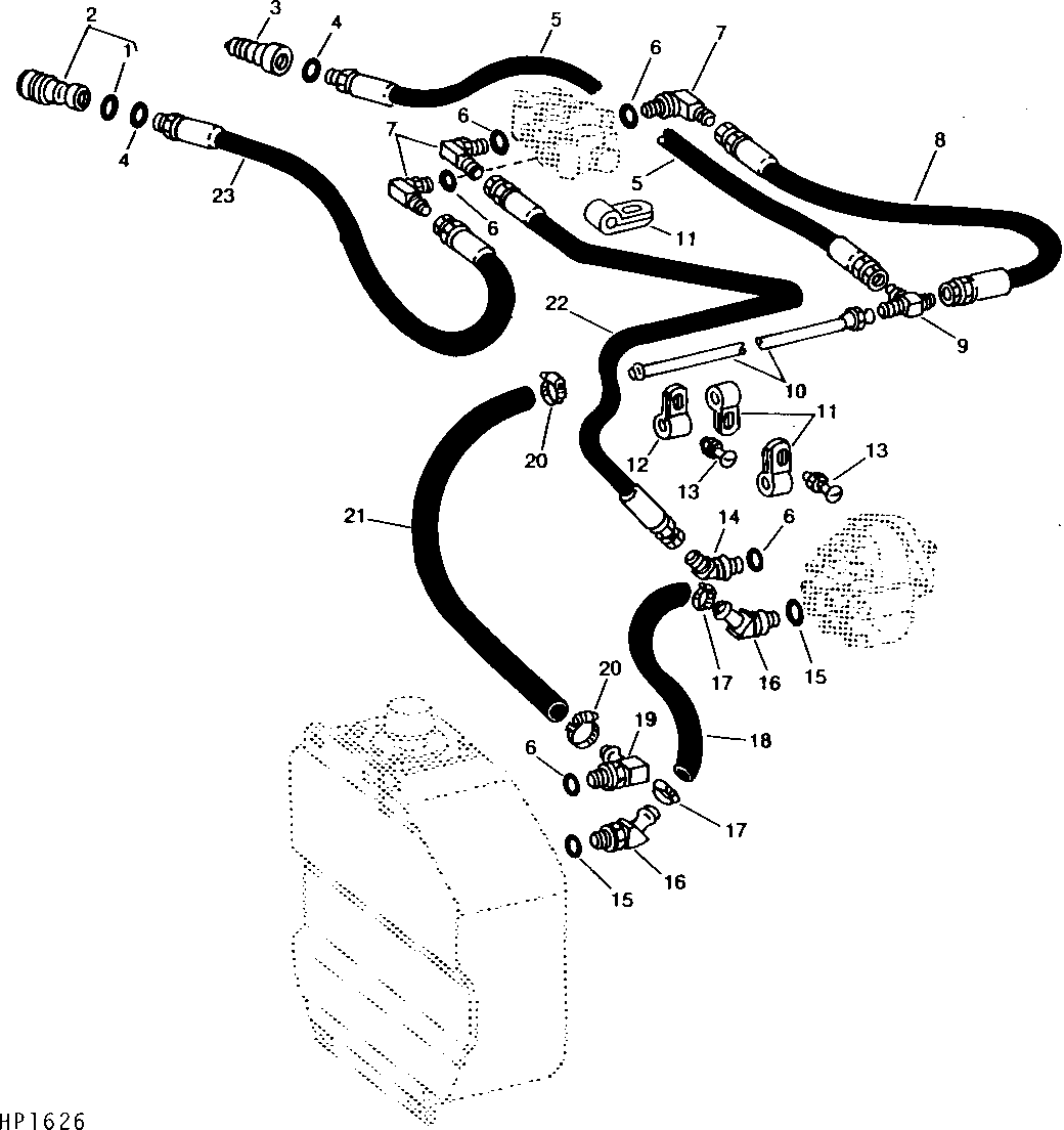 HYDROSTATIC DRIVE REEL OIL LINES ON SEPARATOR