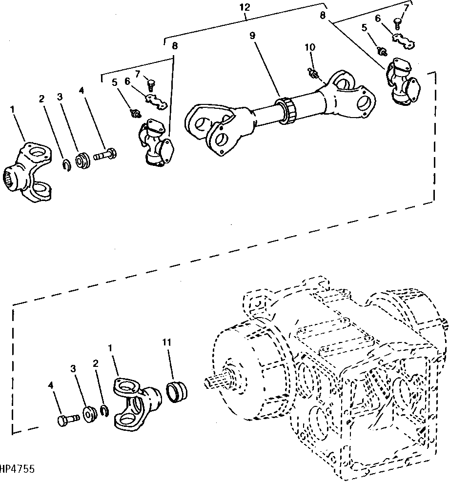 Final Drive Shafts (Sidehill) (Right-Hand Side Illustrated)