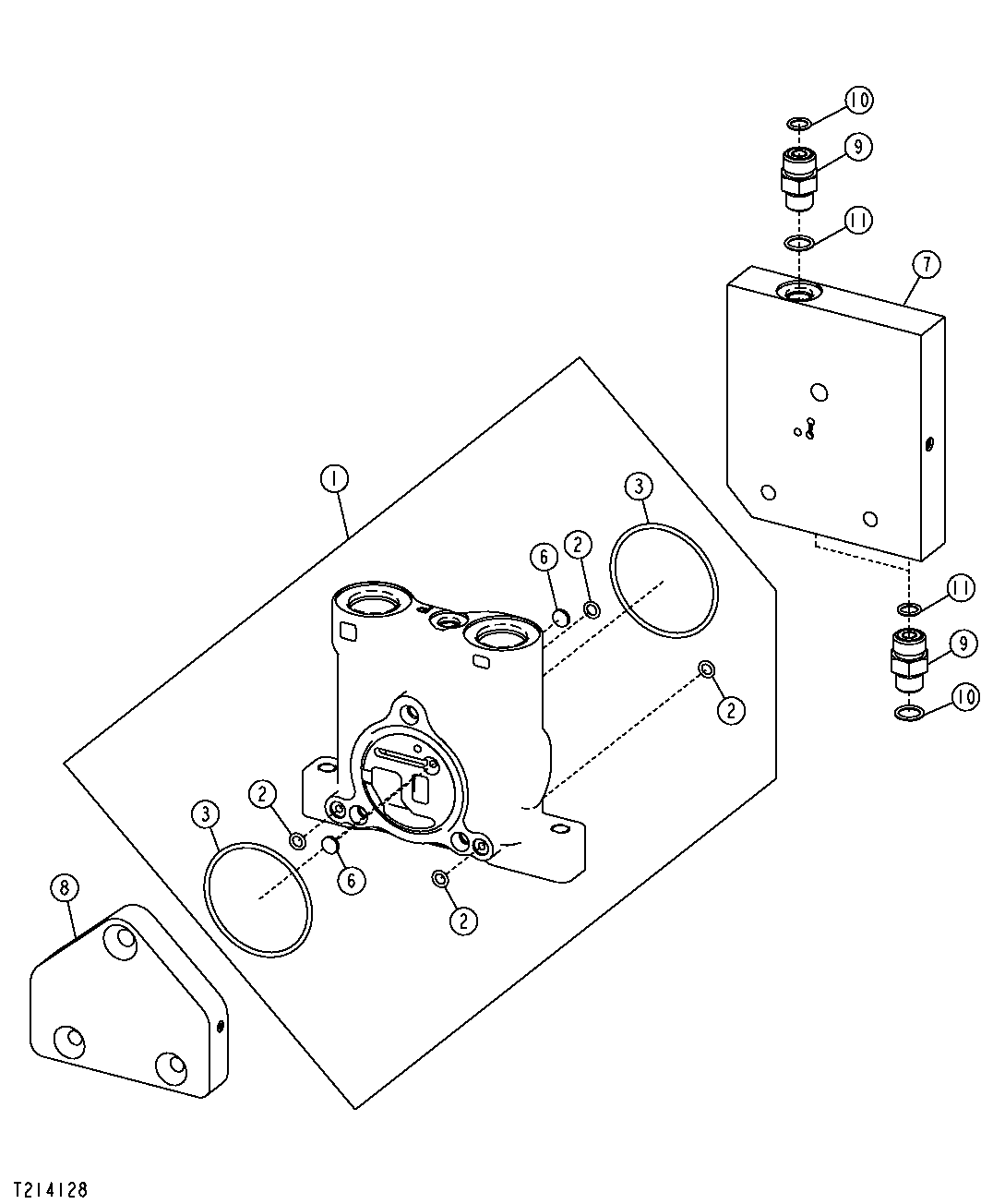 Right Main Hydraulic Control Valve Inlet and Outlet Sections ( - 600757)