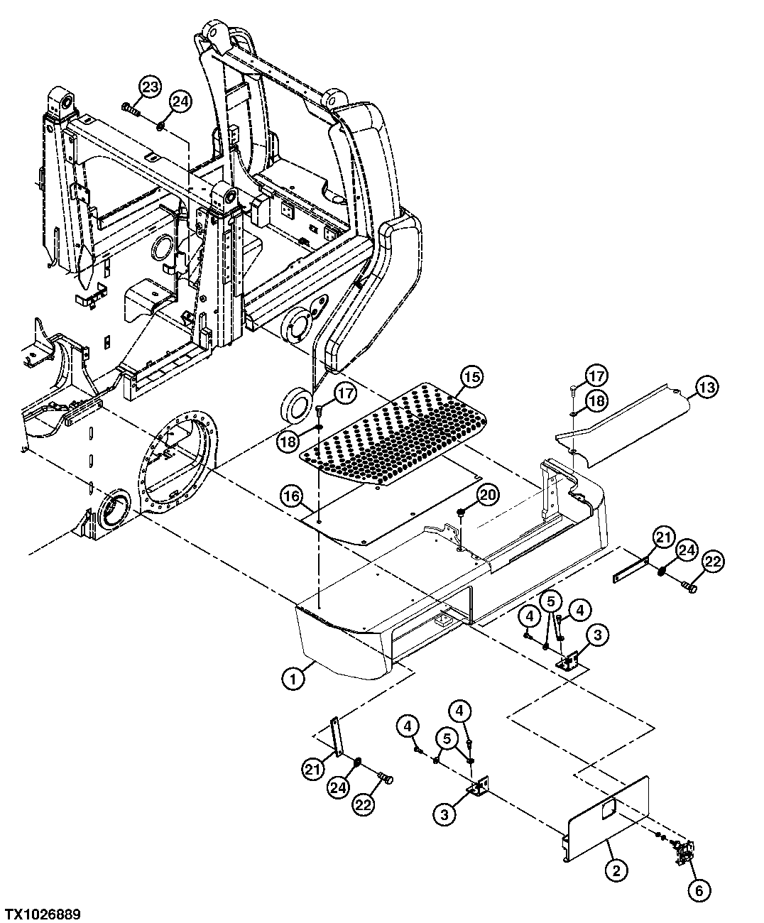 Storage Compartment and Footboard Assembly (Left)