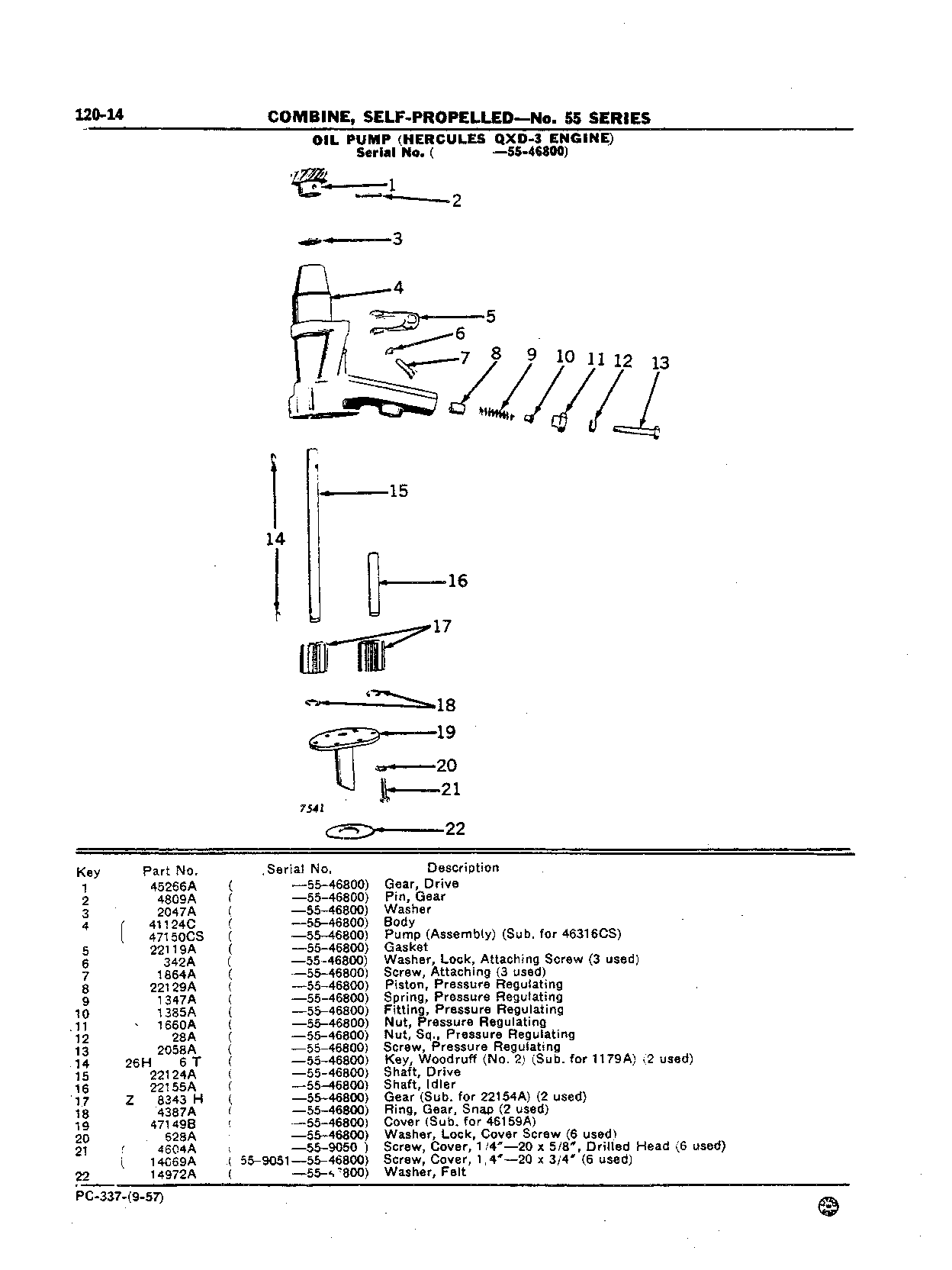 Engine, Hercules QXD-3 Oil Pump
