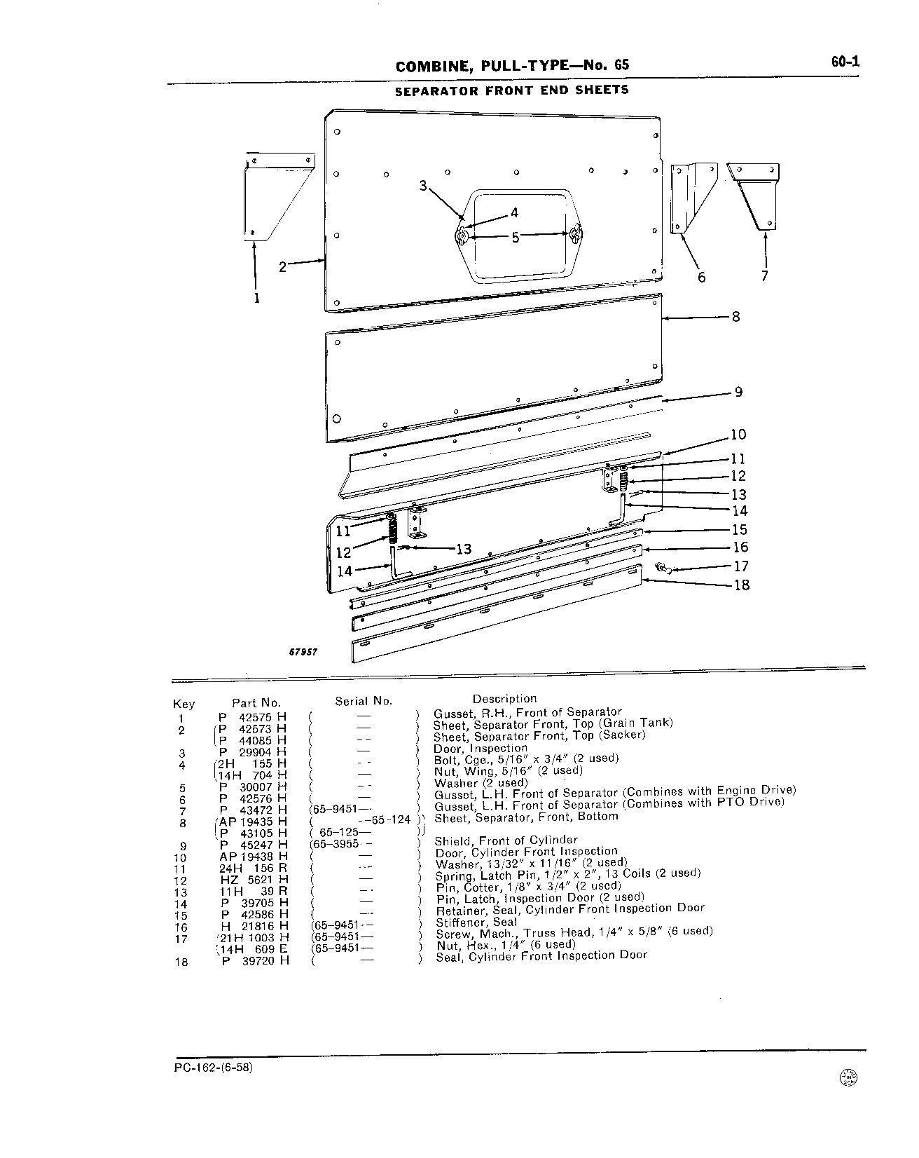 60 Separator Front, Top and Side Sheets and Ladder