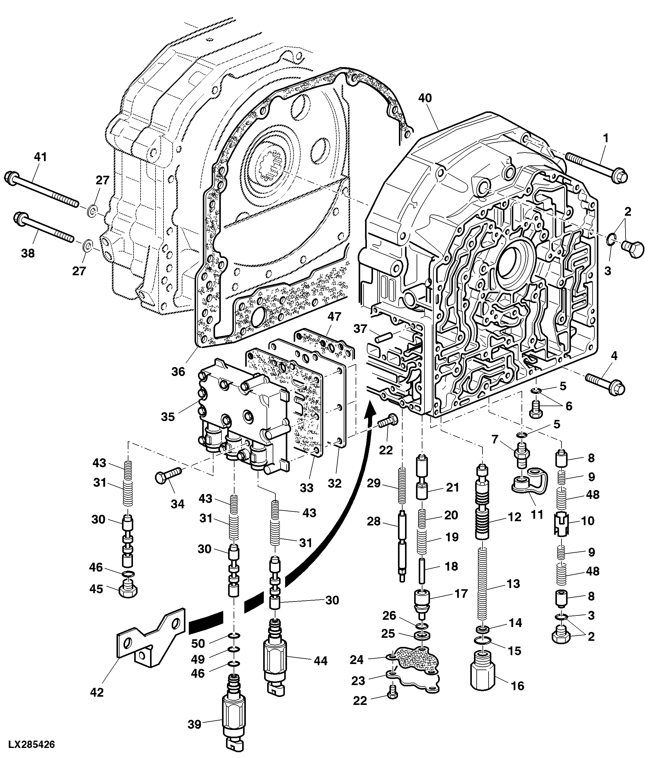 TRANSMISSION FRONT COVER (WITH ELECTR. REVERSER CONTROL)