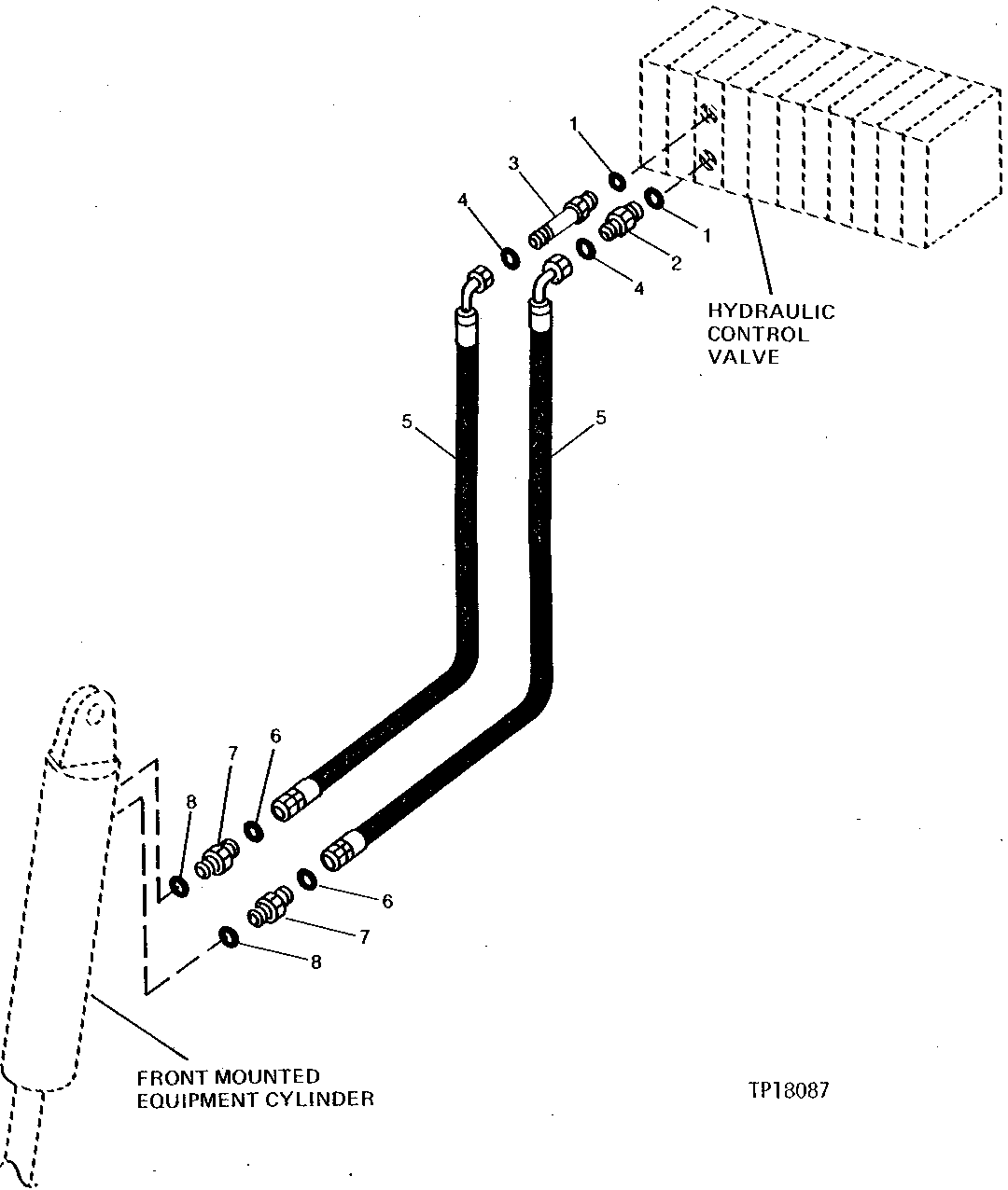 FRONT MOUNTED EQUIPMENT LINES AND FITTINGS ( - 539519)