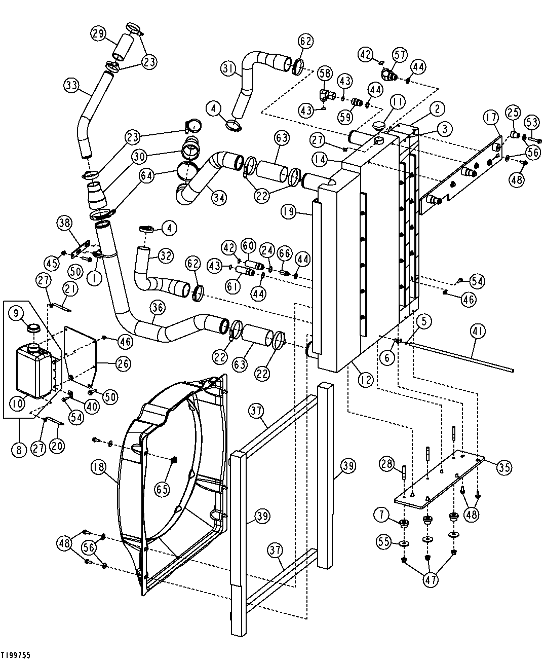 ENGINE AND TRANSMISSION COOLING SYSTEM (DD) (SN 586337-596699)