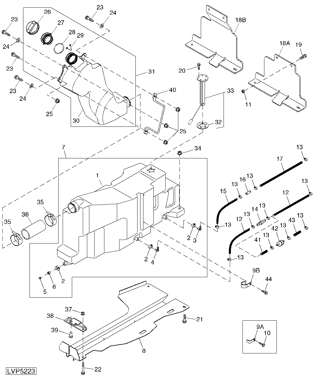 Fuel Tank And Hoses (With CAB/Isolated Open Operator Station) (420001 - )