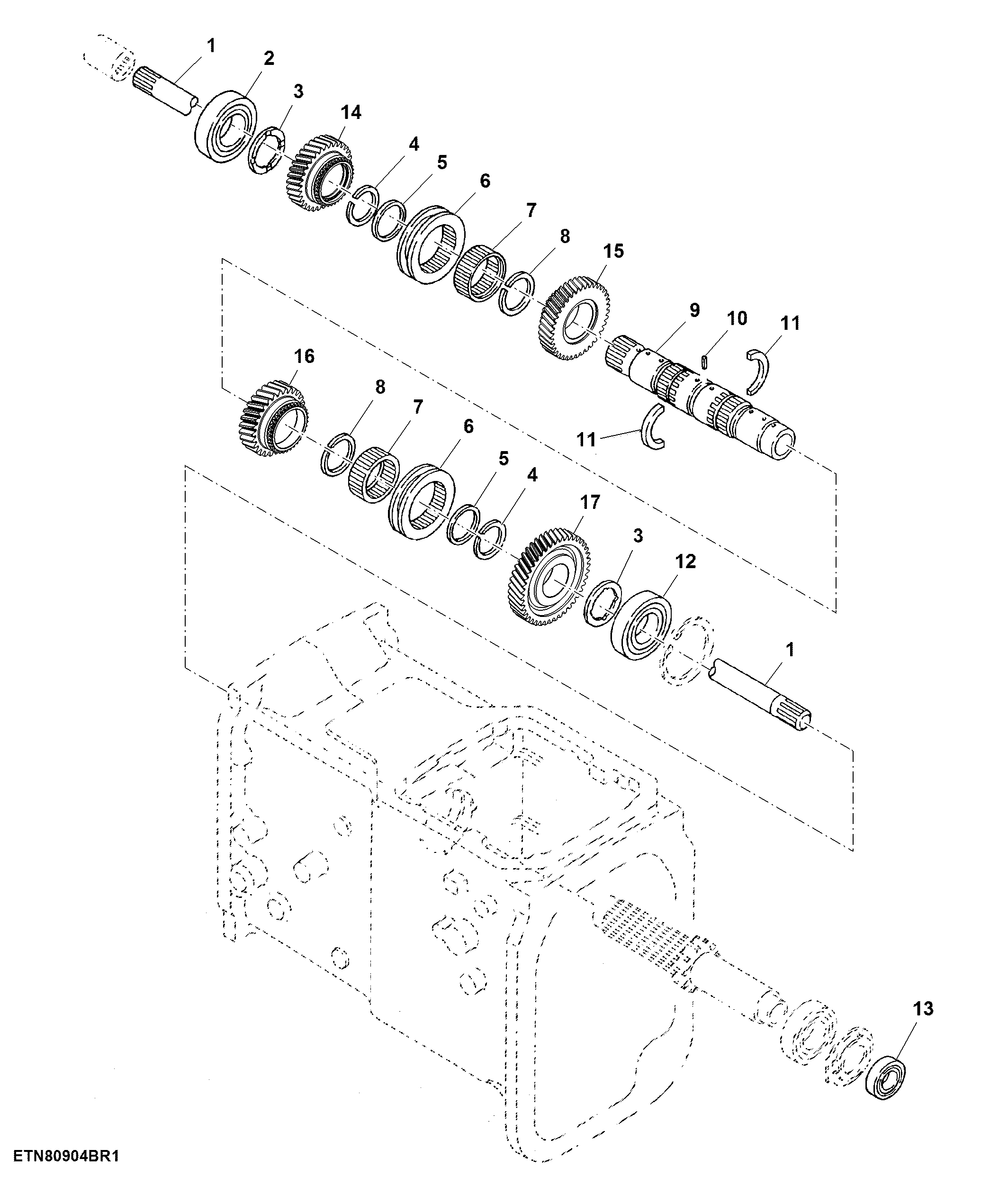 Transmission Top Shaft, Collar shift Transmission