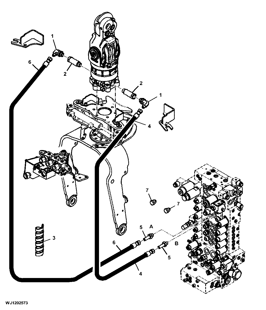 Hydraulic Hoses for Rotator Valve to Indexator Rotator With MTH
