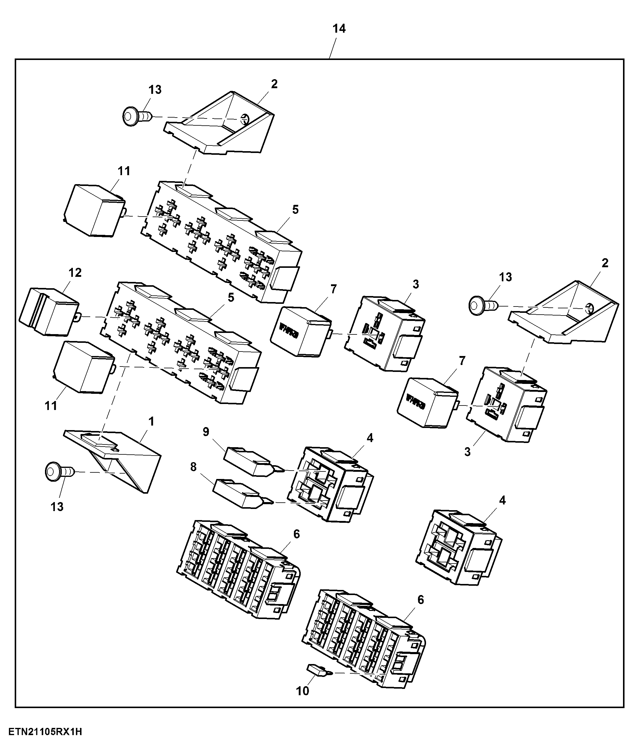 Load Center, Cab Wiring Harness, Generation 4 CommandCenter™ 4600 Processor ( - 917100)