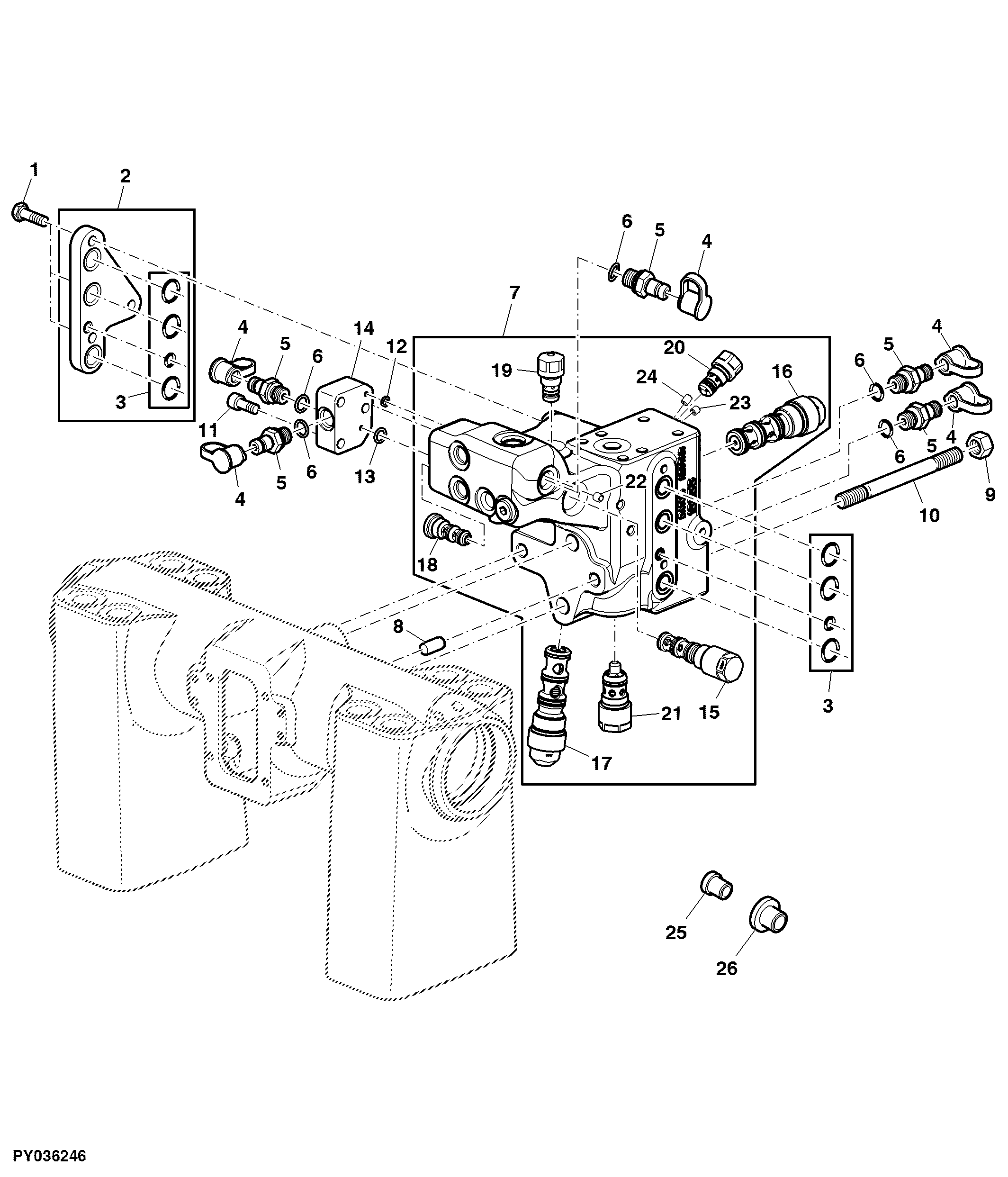 CONTROL BLOCK PRIORITY 3 (HYDRAULIC PUMP 28 CM3)