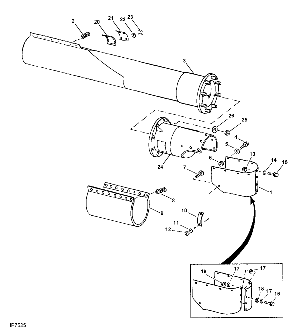 HORIZONTAL UNLOADING AUGER HOUSING (EXPORT) (17 FT. AND 20 FT.)