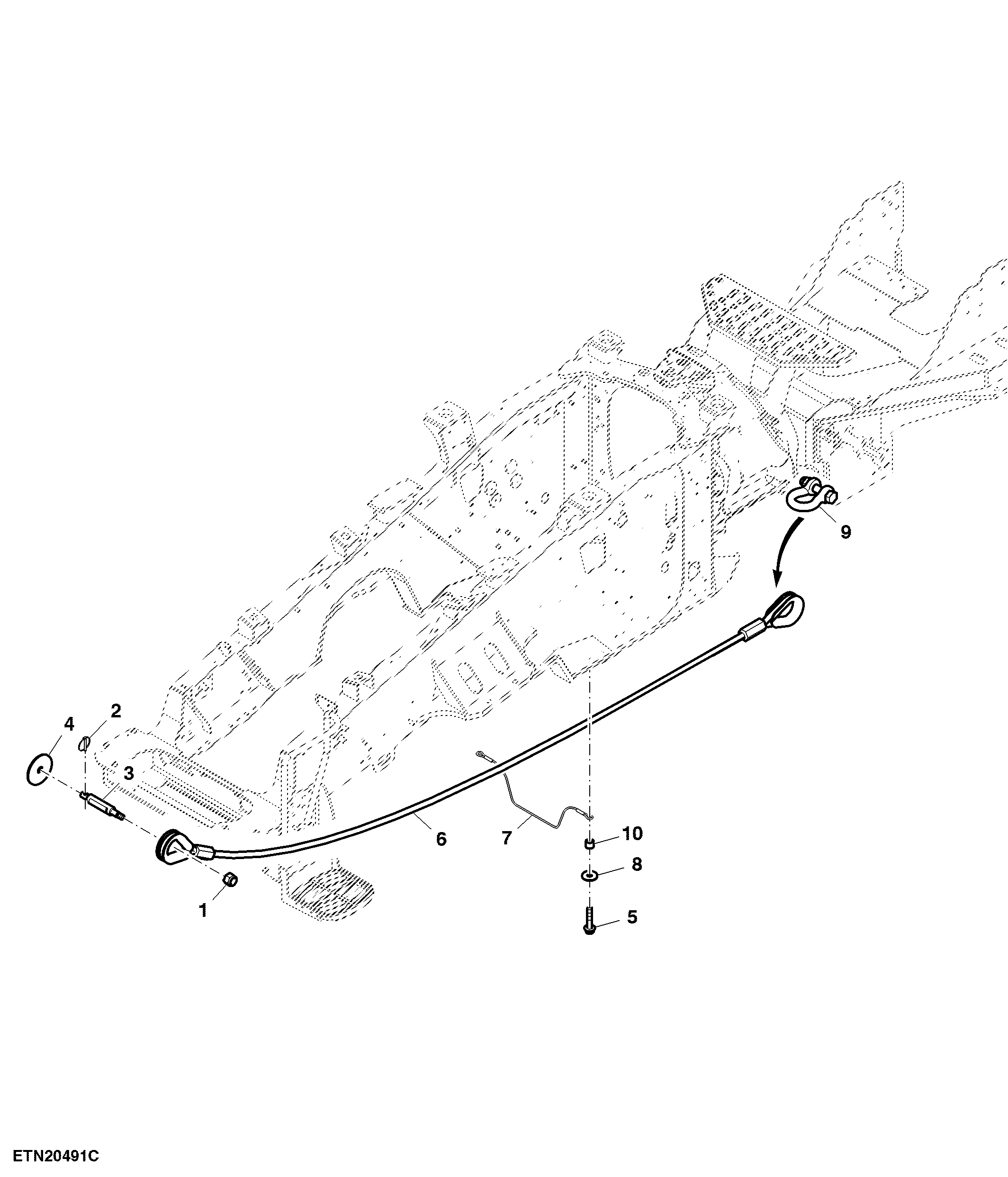 Tow Cable, Double Reduction, W/ Front Weight Support