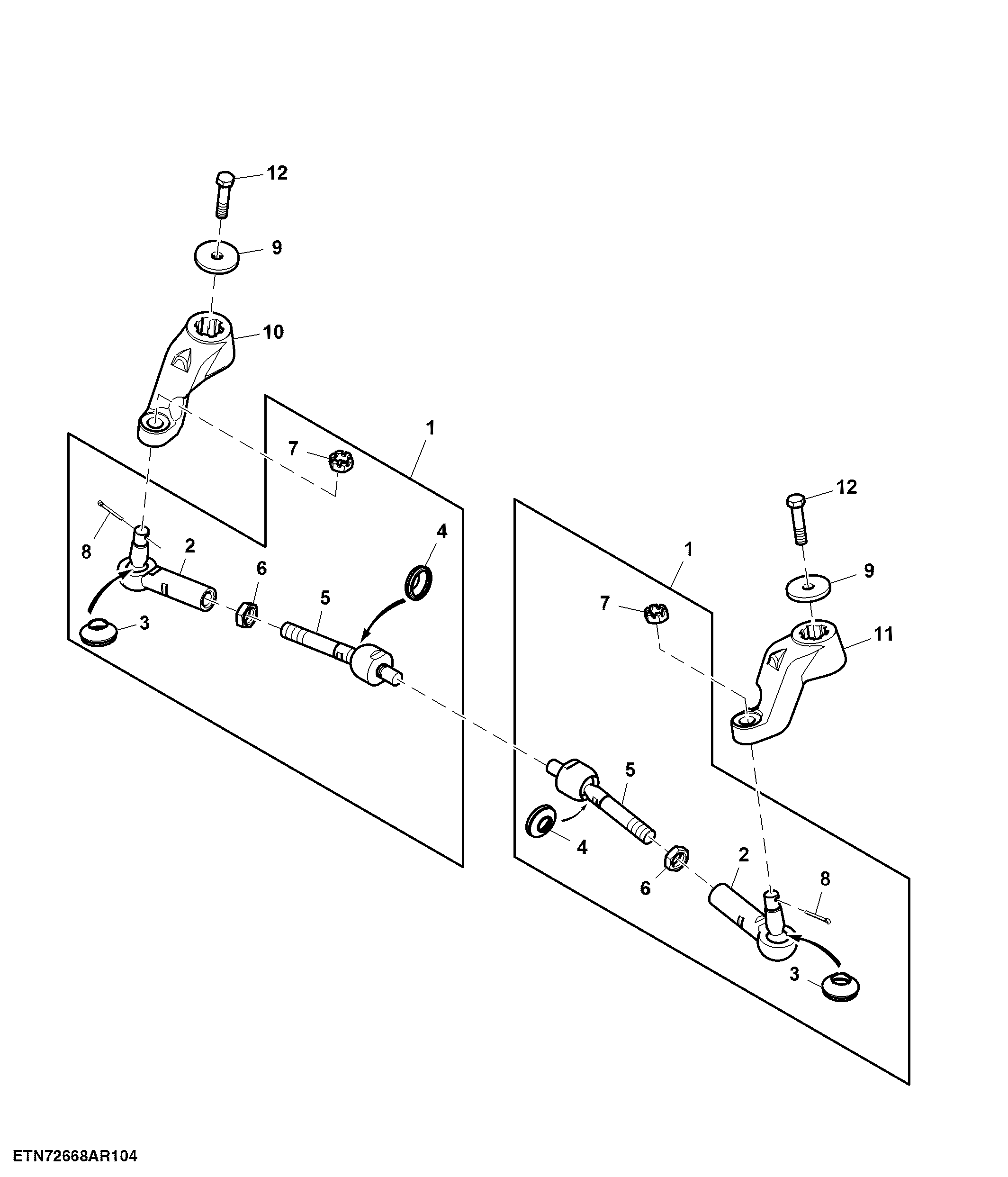 Tie Rods, 2WD Front Axle, W/O Track Extension