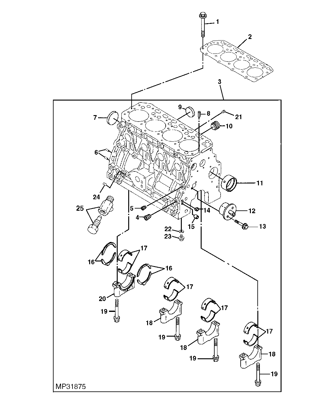 Cylinder Block And Main Bearings (4TNE84-EJTLB) ( - 311032)
