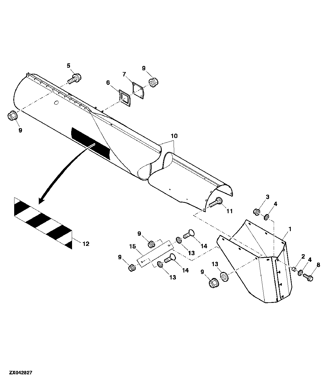 Horizontal Unloading Auger Housing, 17 ft and 20 ft